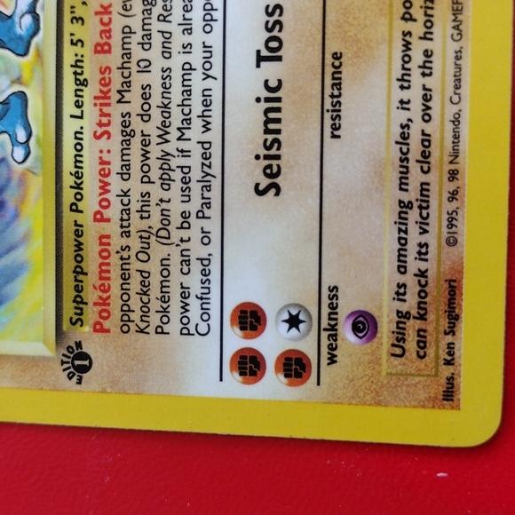 1st Edition 1995 Machamp Holographic Card (8/102) - Picture 3 of 6